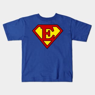 Superhero Symbol Letter E Kids T-Shirt